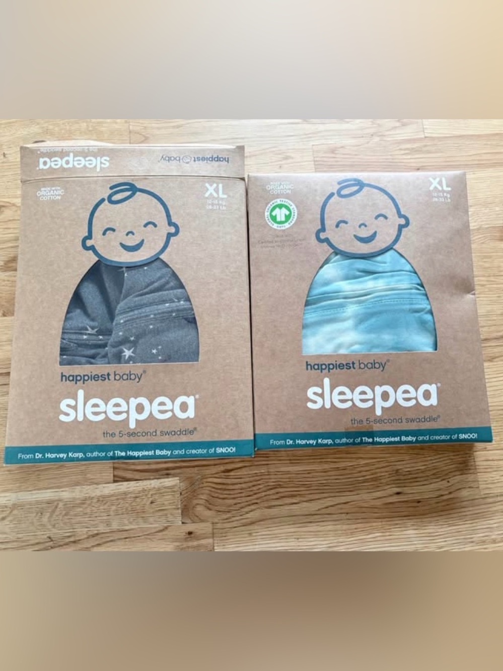 happiest baby sleepea XL Swaddle - Blue and Gray